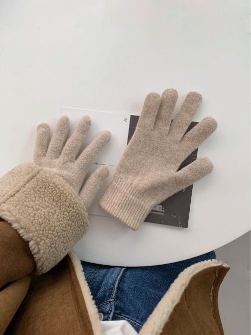 (ウール80)冬のニット手袋blackmonica_KR